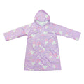 Girl's attached hood with all seams are welded waterproof colorful printing rain coat
