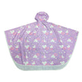 Girl's attached hood with all seams are welded waterproof colorful printing rain poncho