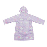 Girl's attached hood with all seams are welded waterproof colorful printing rain coat