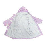 Girl's attached hood with all seams are welded waterproof colorful printing rain coat