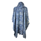 Blue camouflage hidden rain poncho,&nbsp;High quality rainwear