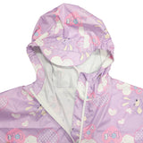 Girl's attached hood with all seams are welded waterproof colorful printing rain poncho