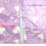 Girl's attached hood with all seams are welded waterproof colorful printing rain coat