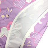 Girl's attached hood with all seams are welded waterproof colorful printing rain poncho